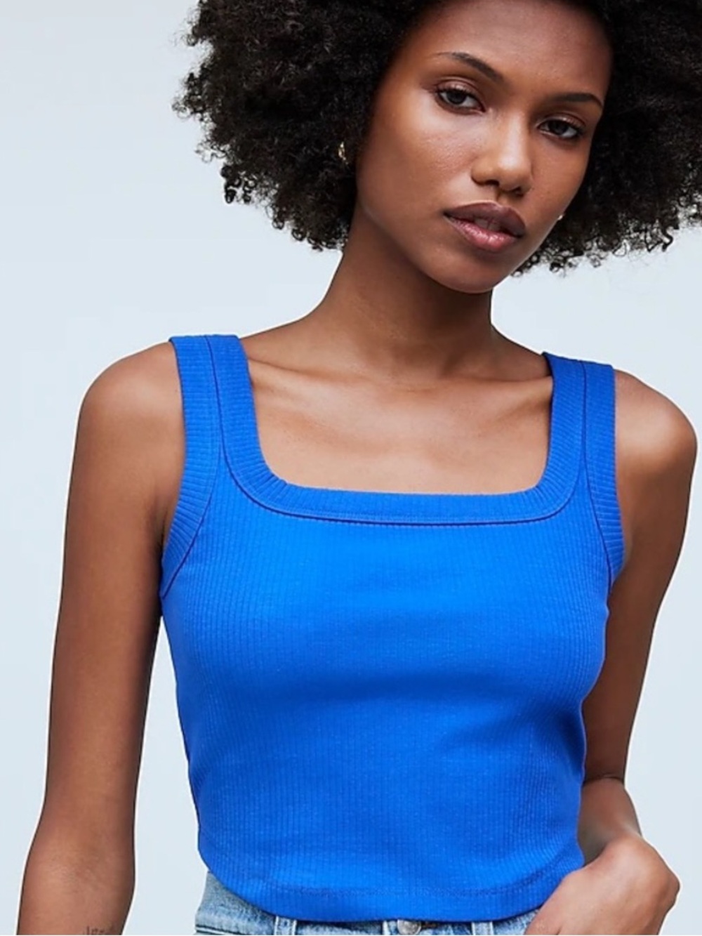 Madewell Tailored Crop Tank Blue M